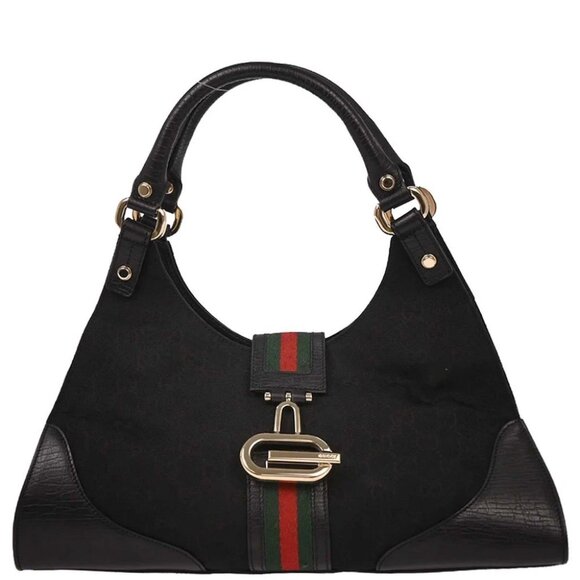 Gucci Black Canvas GG Handbag - Picture 1 of 10